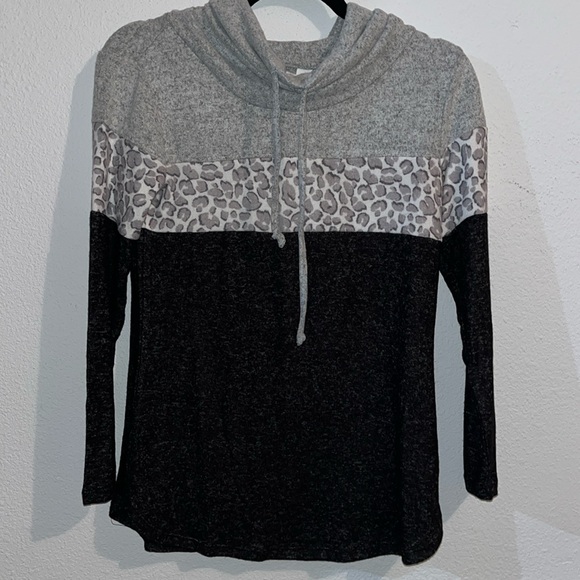 Market & Spruce Womens top Black Size XSP Cameron Cowl Neck Brush Knit Stitch Fi - Picture 1 of 4